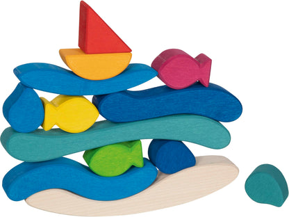 Goki Building Blocks Water World, Traditional Wooden Block Activity for Boys and Girls