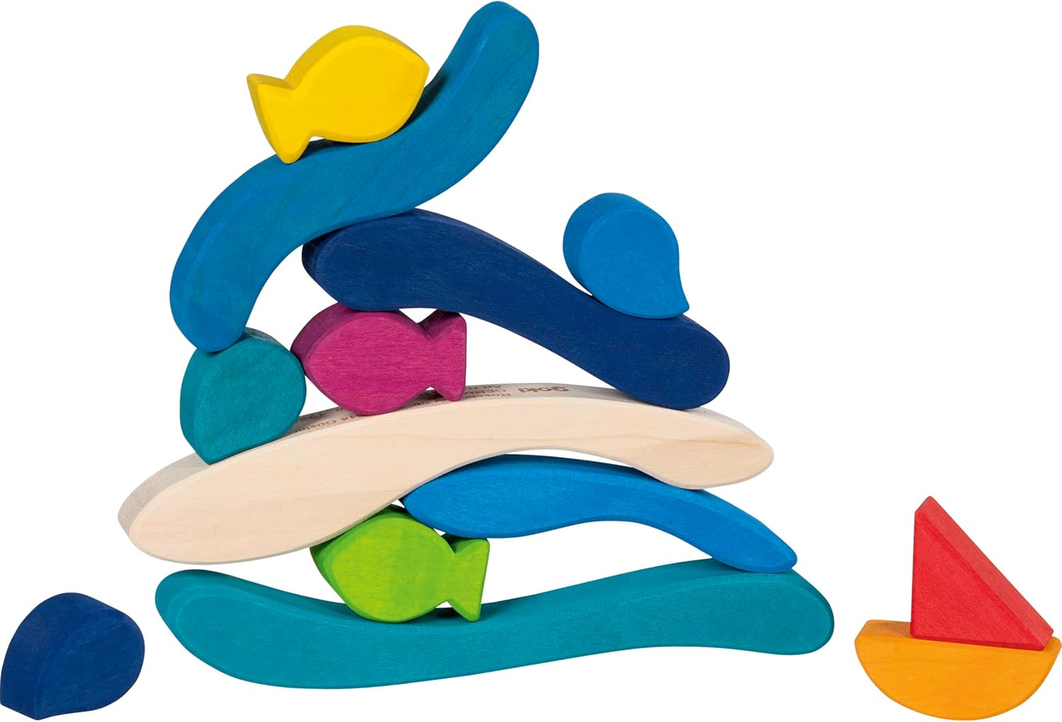 Goki Building Blocks Water World, Traditional Wooden Block Activity for Boys and Girls