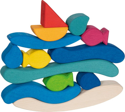 Goki Building Blocks Water World, Traditional Wooden Block Activity for Boys and Girls