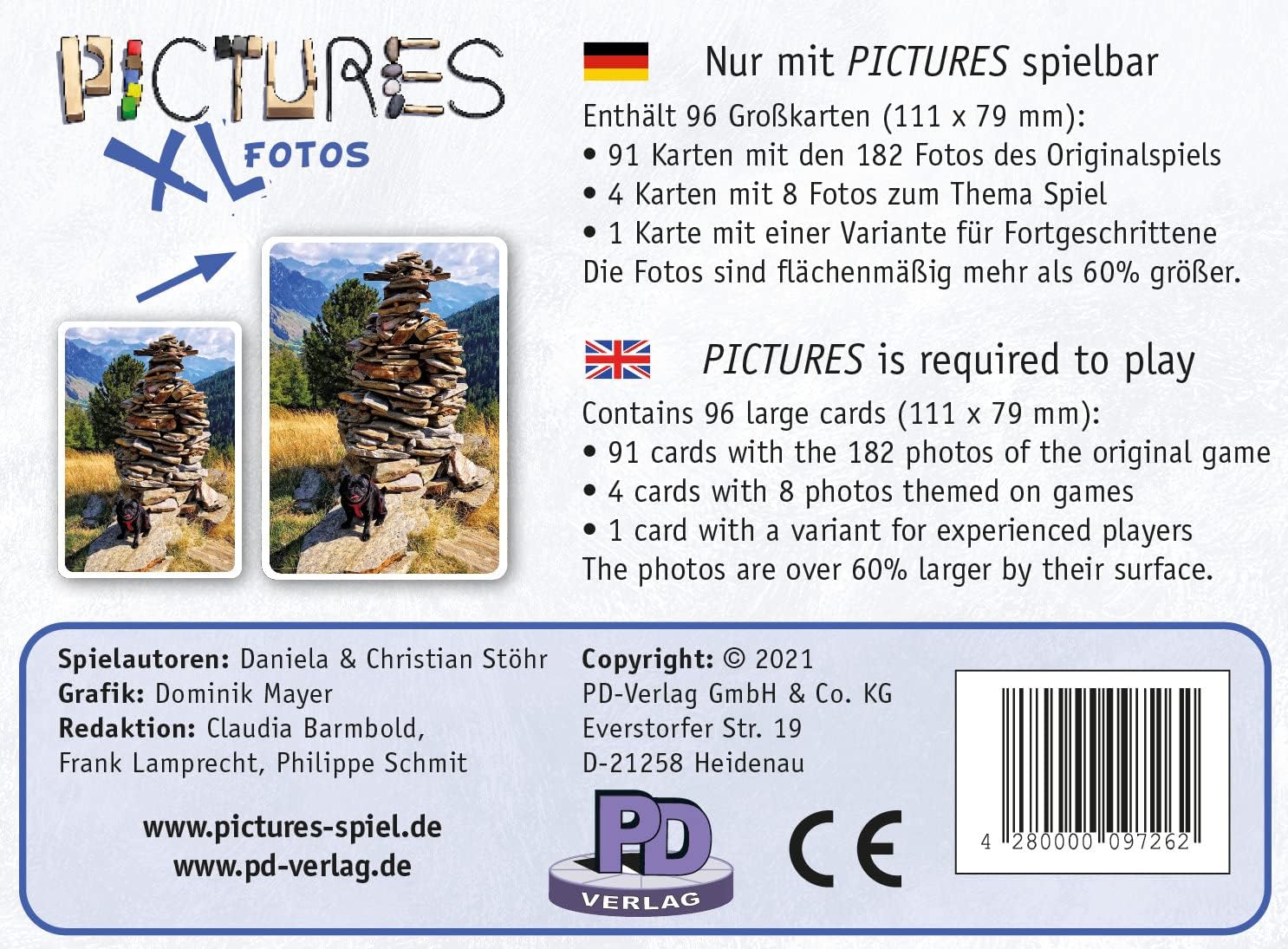 PD-Verlag PDV09726 XL Large Photo Cards for Pictures