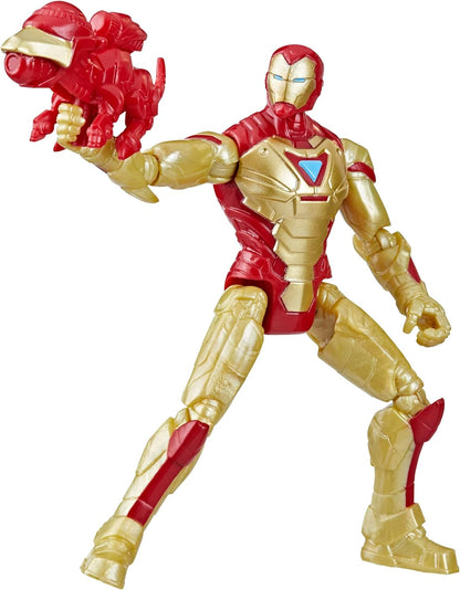 Marvel Mech Strike Mechasaurs Iron Man Action Figure, 4-Inch, with Weapon Accessory, Toys for Kids Ages 4 and Up, Medium