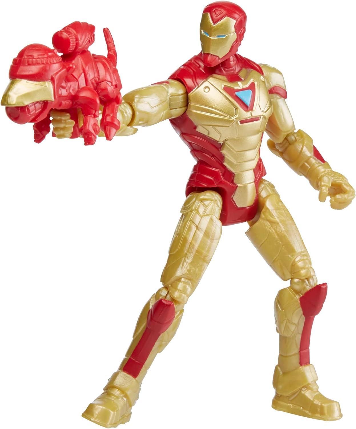 Marvel Mech Strike Mechasaurs Iron Man Action Figure, 4-Inch, with Weapon Accessory, Toys for Kids Ages 4 and Up, Medium