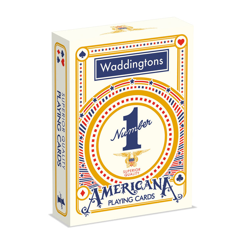 Waddingtons Number 1 Americana Spielkartenspiel, klassisches Kartenspiel im Zusammenhang mit den Stars and Stripes, Spielen Sie Poker, Rommé, Solitär oder Snap, Geschenk und Spielzeug für Jungen