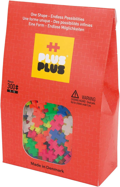 Plus-Plus "Mini Neon Building Blocks (300-Piece, Multi-Colour