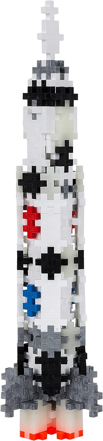 Plus-Plus 300.4182 9604182 Mini Geniales Konstruktionsspielzeug, Tube Saturn V Rakete, Bausteine-Set, 240 Teile, bunt