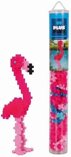 Plus-Plus- Flamingo Tiere 9604242-Tubos de construcción creativos, diseño de Flamenco, 100 Piezas, Moyen (9604242