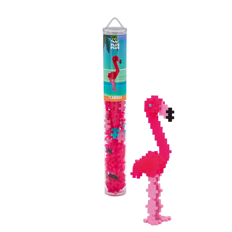 Plus-Plus- Flamingo Tiere 9604242-Tubos de construcción creativos, diseño de Flamenco, 100 Piezas, Moyen (9604242