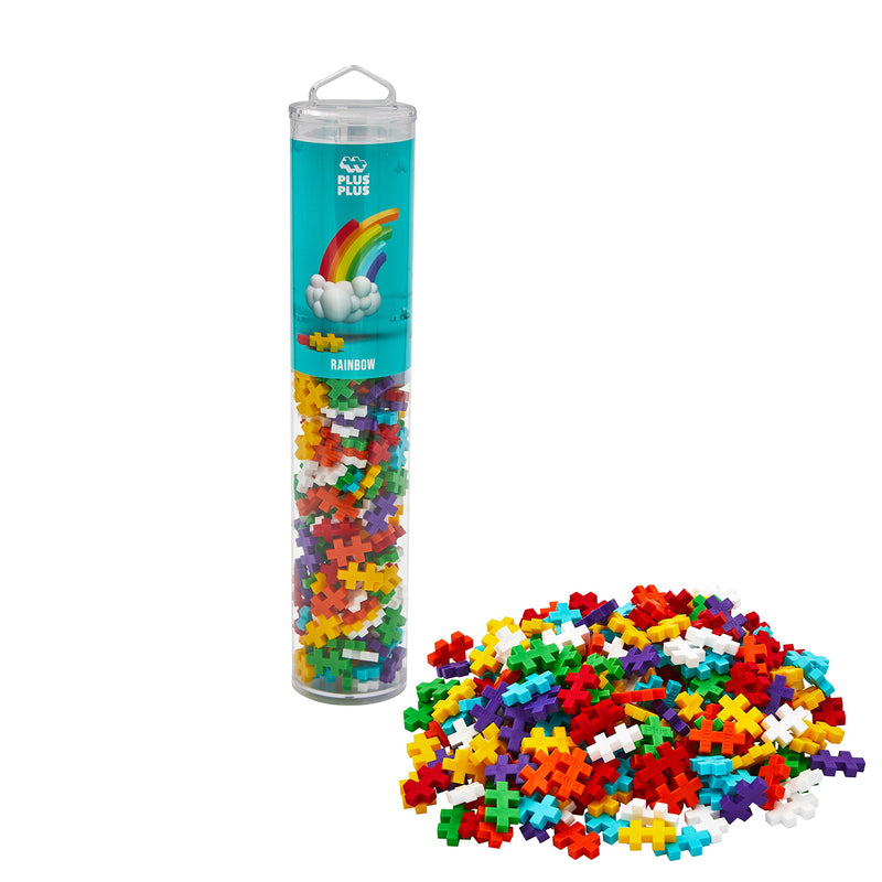 Plus-Plus 9604262 Ingenious Construction Toy, Rainbow, Creative Building Blocks Tube, 240 Pieces, Multicoloured, Mini Rainbow 240 Unité (Lot de 1)