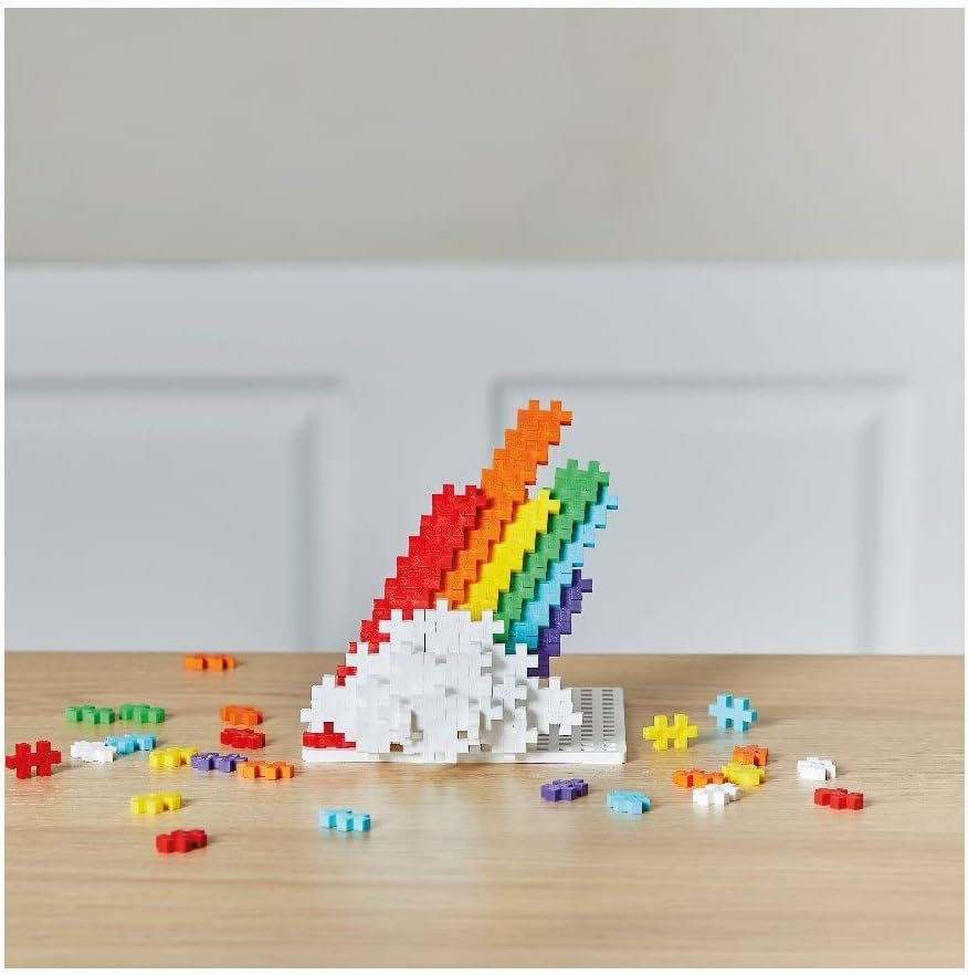 Plus-Plus 9604262 Ingenious Construction Toy, Rainbow, Creative Building Blocks Tube, 240 Pieces, Multicoloured, Mini