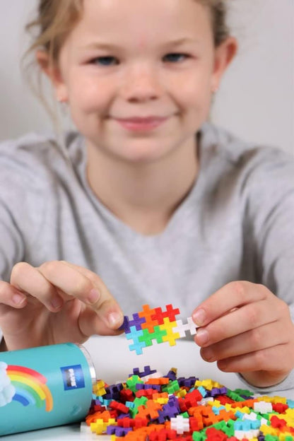 Plus-Plus 9604262 Ingenious Construction Toy, Rainbow, Creative Building Blocks Tube, 240 Pieces, Multicoloured, Mini