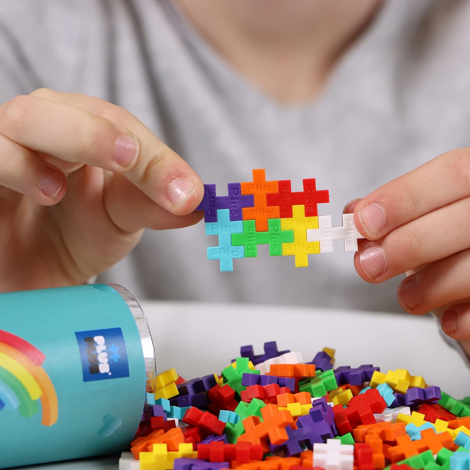 PLUS PLUS MÁS - Juego de construcción, PP4265, Arco Iris, 100 Piezas