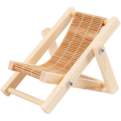 Miniature deck chair for crafting, 7.5 x 9 cm, wood, DIY decoration, mini garden furniture