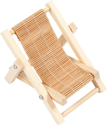 Miniature deck chair for crafting, 7.5 x 9 cm, wood, DIY decoration, mini garden furniture