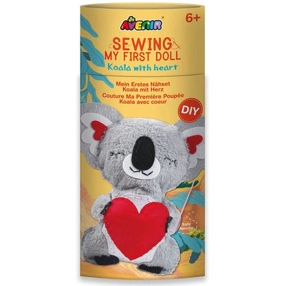 Avenir knutselset voor het maken van een pluche dier, koala-vorm, 23 cm, bevat garen, vulling en plastic naald om te breien, vanaf 6 jaar, Avenir knutselset voor je kinderen
