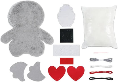 Avenir knutselset voor het maken van een pluche dier, koala-vorm, 23 cm, bevat garen, vulling en plastic naald om te breien, vanaf 6 jaar, Avenir knutselset voor je kinderen