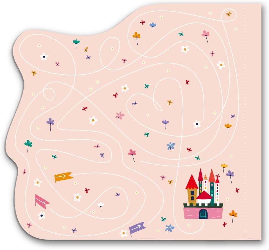 Avenir 6301777 Kleurspel prinsessen, 3-in-1 creatieve set met spelletjes, stickers en kleurafbeeldingen, doe-het-zelf, activiteitenblok voor kinderen vanaf 3 jaar