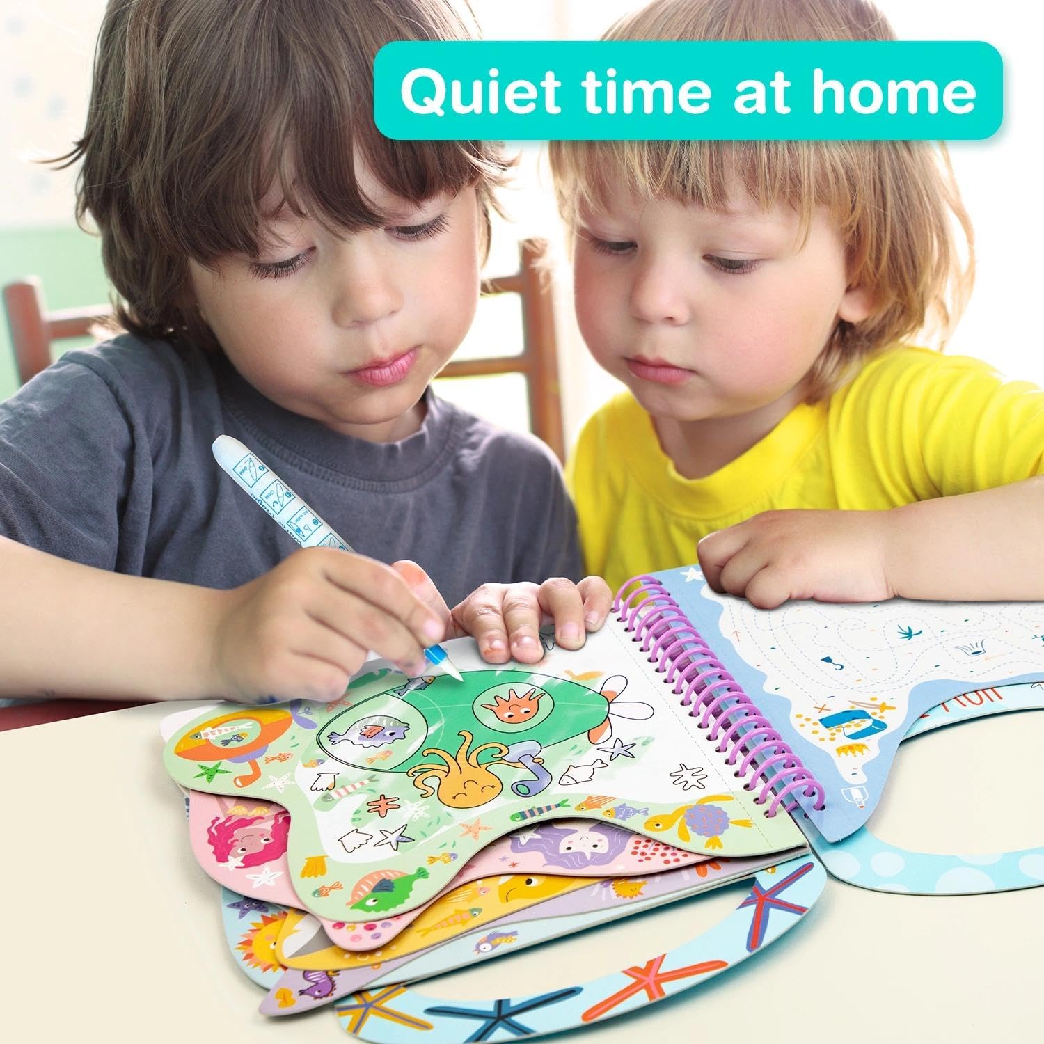 Avenir 6301778 Kleurspel eenhoorns, 3-in-1 creatieve set met spelletjes, stickers en kleurafbeeldingen, doe-het-zelf, activiteitenblok voor kinderen vanaf 3 jaar