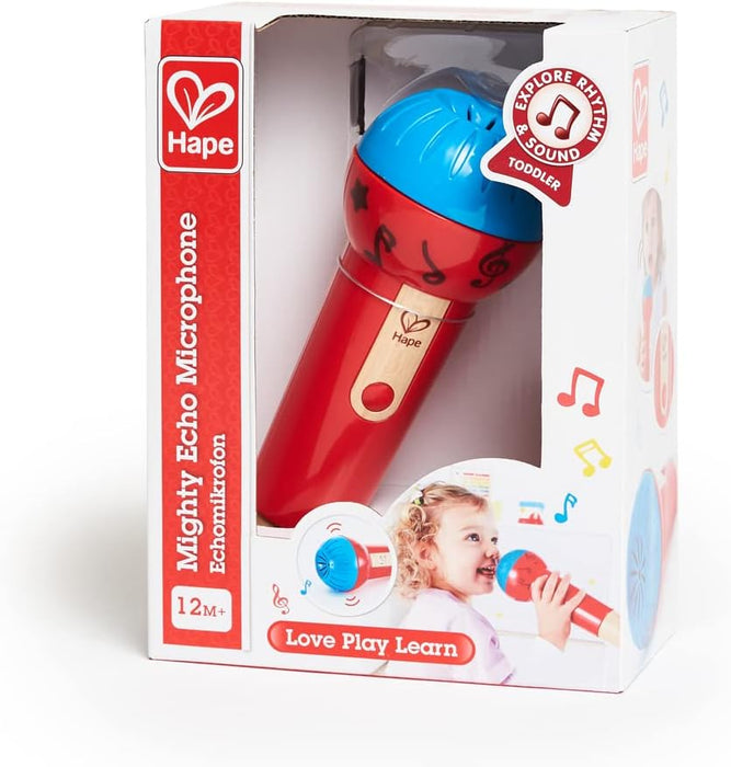 Hape Mighty Echo Microphone | Battery- Voice Amplifying Microphone Toy for Kids 1 Year and Up