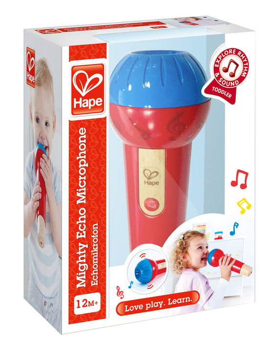 Hape Mighty Echo Microphone | Battery- Voice Amplifying Microphone Toy for Kids 1 Year and Up