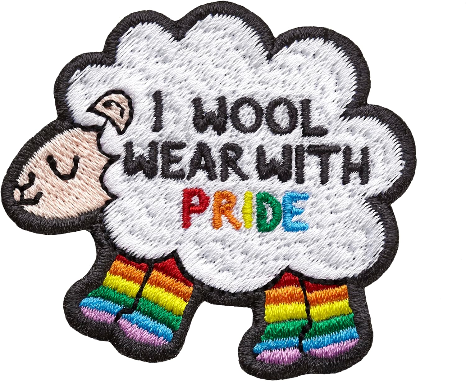 Moleskine Patch Sticker for Notebook or Diary, Personalised Stickers Pride Sheep Patch, I Wool Wear with Pride Designed by Artist Ashton Attzs, Size 5x5cm