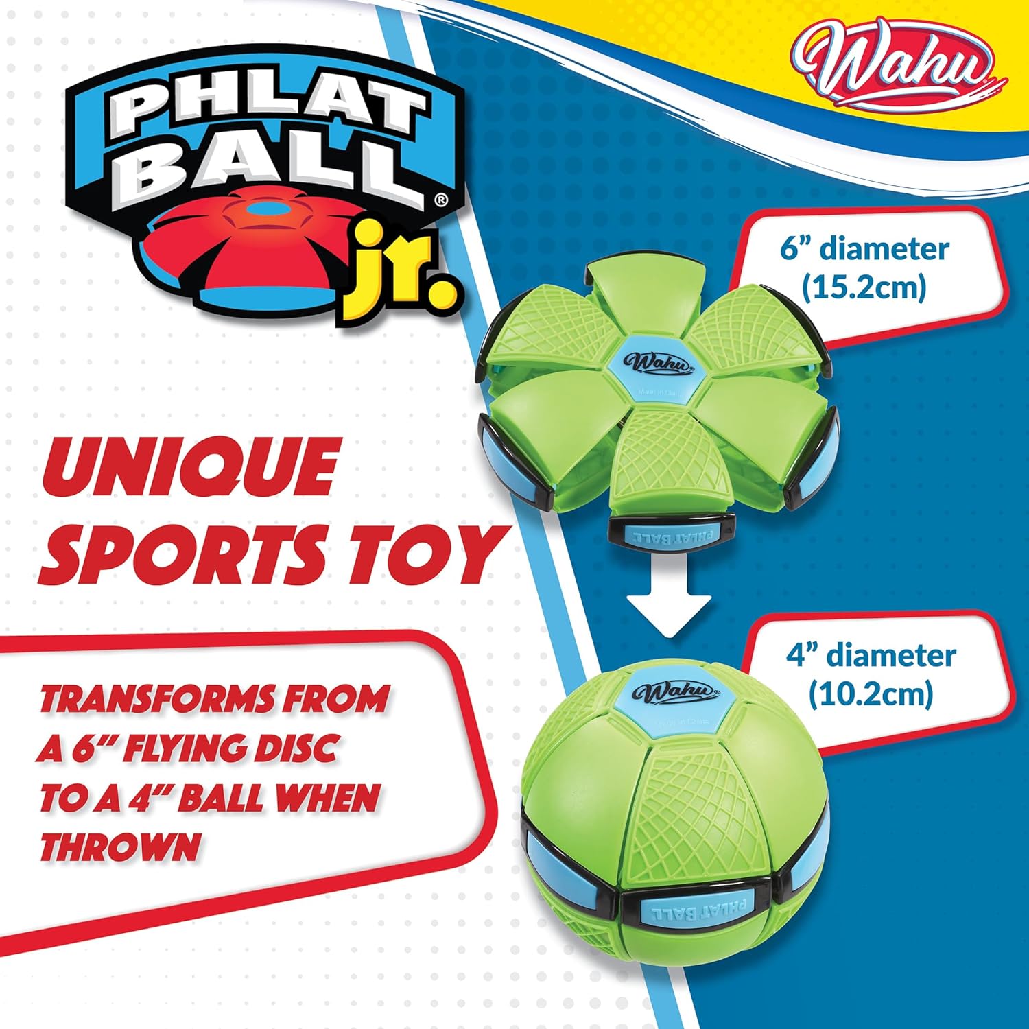 Wahu Phlat Ball Junior | Green | For Kids Ages 5+ | Outdoor Garden Toy
