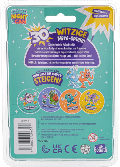 Goliath Game Night in a Can, Kartenspiel für Kinder ab 8 Jahren, Gesellschaftsspiel für 3-20 Spieler