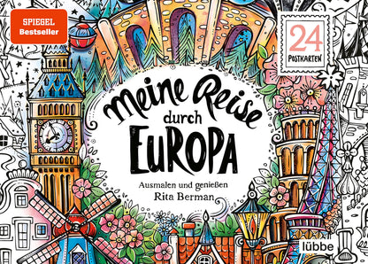 Meine Reise durch Europa: Ausmalen und genießen. 24 Postkarten (Die Welt wird bunt, Band 9