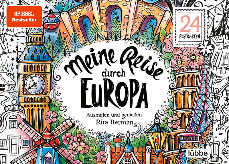 Meine Reise durch Europa: Ausmalen und genießen. 24 Postkarten (Die Welt wird bunt, Band 9