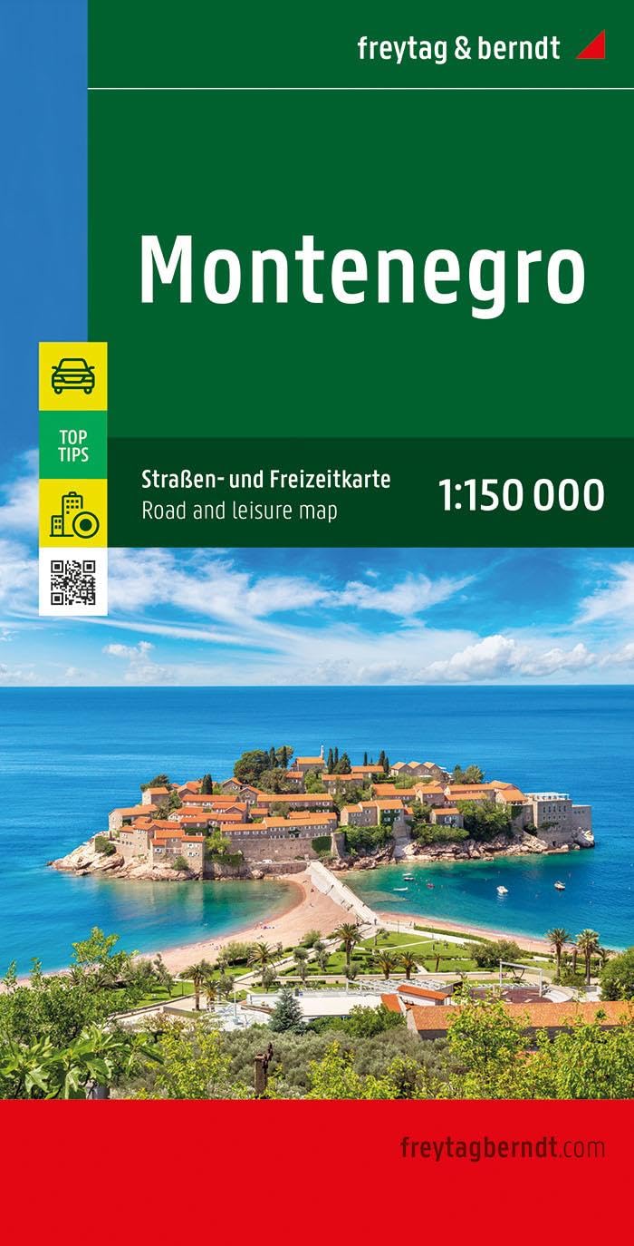 Montenegro, Straßen- und Freizeitkarte 1:150.000, freytag & berndt: Mit Infoguide, Top Tips (freytag & berndt Auto + Freizeitkarten