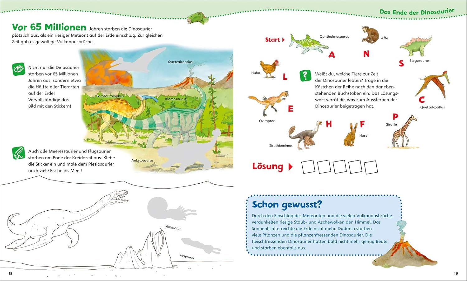 WAS IST WAS Junior Mitmach-Heft Dinosaurier: Spiele, Rätsel, Sticker