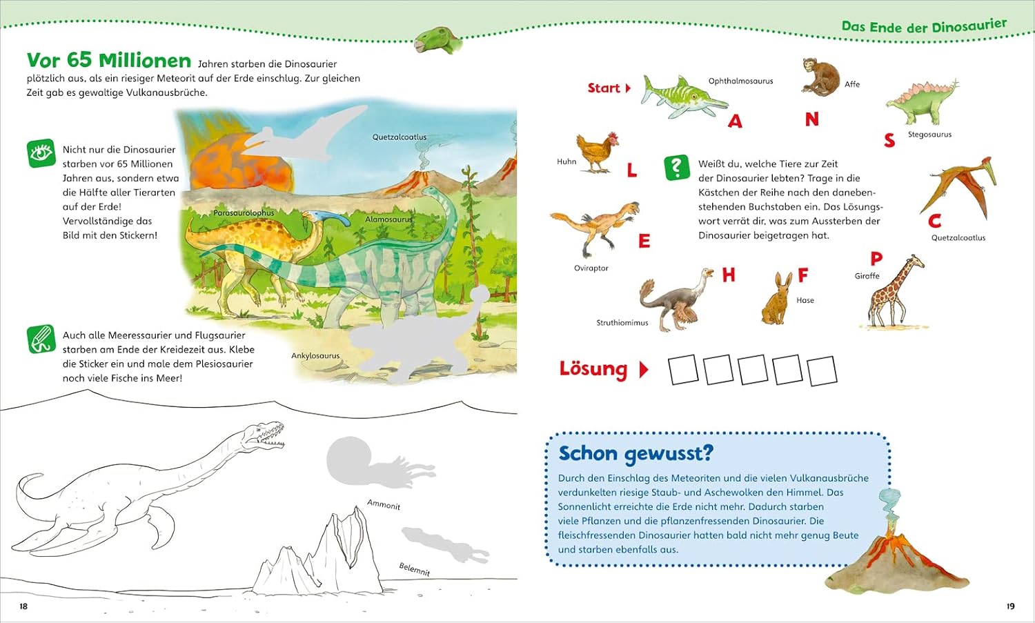WAS IST WAS Junior Mitmach-Heft Dinosaurier: Spiele, Rätsel, Sticker