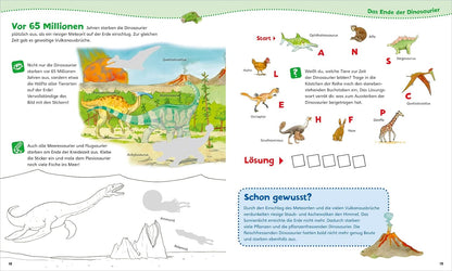 WAS IST WAS Junior Mitmach-Heft Dinosaurier: Spiele, Rätsel, Sticker