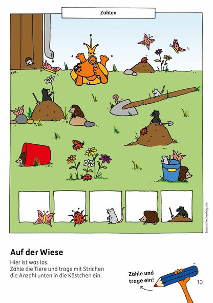 Vorschulblock ab 5 Jahre für Junge und Mädchen - Konzentration und Wahrnehmung: Bunter Rätselblock - Förderung mit Freude (Übungshefte und -blöcke für Kindergarten und Vorschule, Band 623