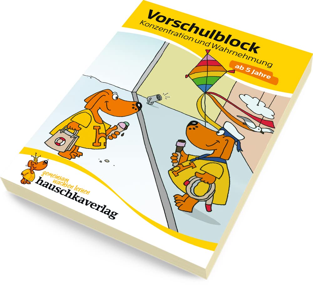 Vorschulblock ab 5 Jahre für Junge und Mädchen - Konzentration und Wahrnehmung: Bunter Rätselblock - Förderung mit Freude (Übungshefte und -blöcke für Kindergarten und Vorschule, Band 623