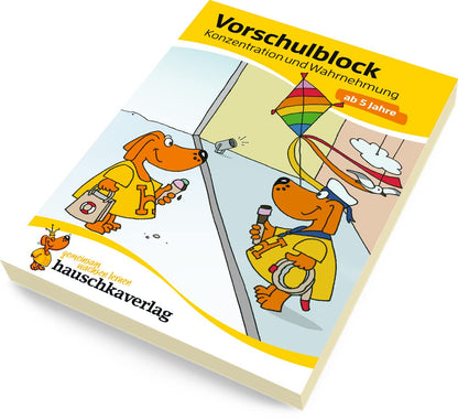 Vorschulblock ab 5 Jahre für Junge und Mädchen - Konzentration und Wahrnehmung: Bunter Rätselblock - Förderung mit Freude (Übungshefte und -blöcke für Kindergarten und Vorschule, Band 623