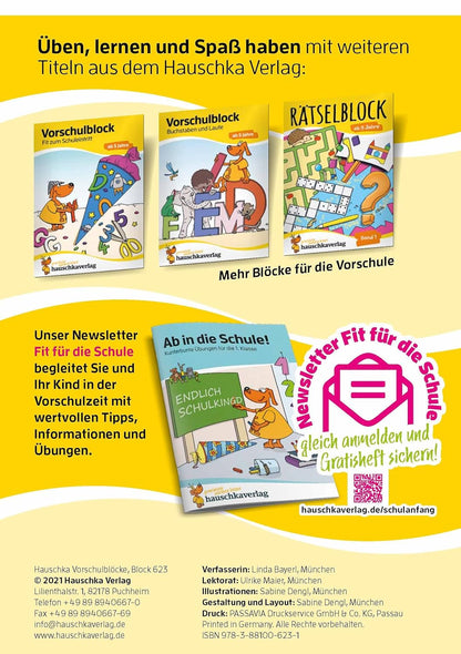 Vorschulblock ab 5 Jahre für Junge und Mädchen - Konzentration und Wahrnehmung: Bunter Rätselblock - Förderung mit Freude (Übungshefte und -blöcke für Kindergarten und Vorschule, Band 623