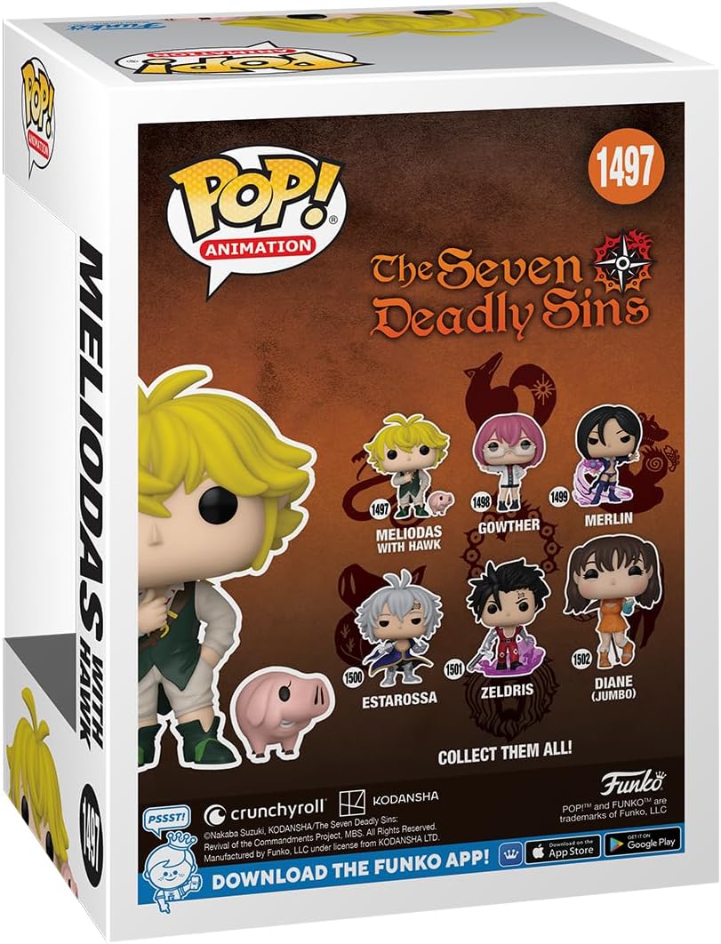 Funko POP! & Buddy: Seven Deadly Sins - Meliodas With Hawk - Collectable Vinyl Figure - Official Merchandise - Toys for Kids & Adults - Anime Fans - Model Figure for Collectors