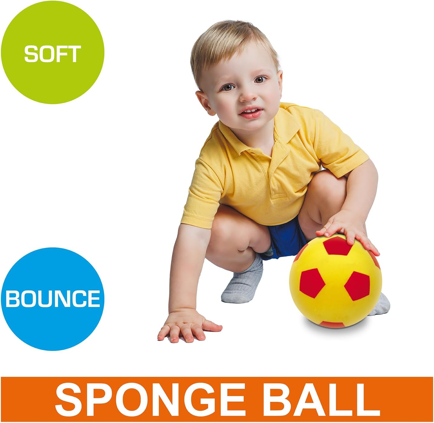 Mondo Toys – Soft Ball 140 – sponsbal met diameter 14 cm – 1 zachte bal – gesorteerde kleuren – 07851