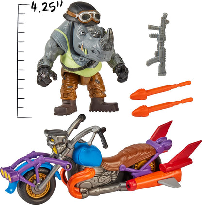Teenage Mutant Ninja Turtles 83447 Mutant Mayhem Chopper Cycle with Exclusive Rocksteady Figure. Ideal Present for Boys 4 to 7 Years and TMNT Fans