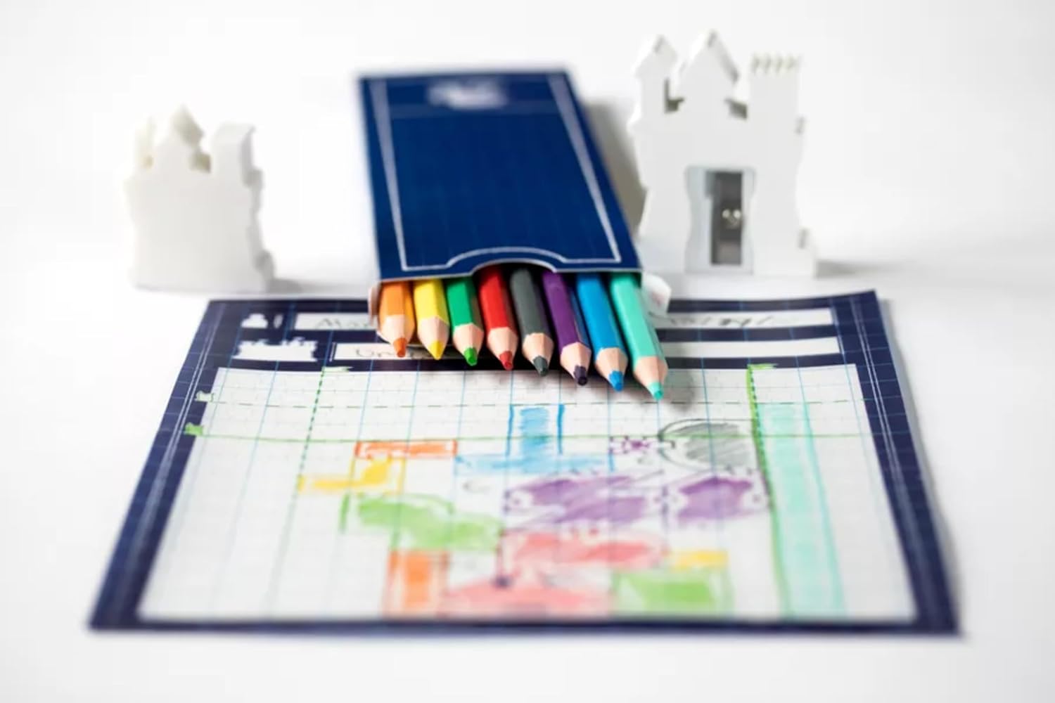 Blueprints of Mad King Ludwig - A Flip & Sketch Strategy Board Game by Bezier Games