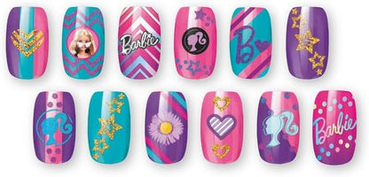 Cra-Z-Art 34070 Barbie Sparkling Mani Designer Babrie Carry Case Beauty Set Polish, Pedi soak and Nail Stickers Official Merchandise, Each