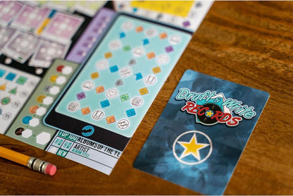 Inside Up Games: Draft & Write Records - Music Board Game, Card Drafting, Draft Your Band, Tour The World, Top The Charts, Age 10+, 1-6 Players