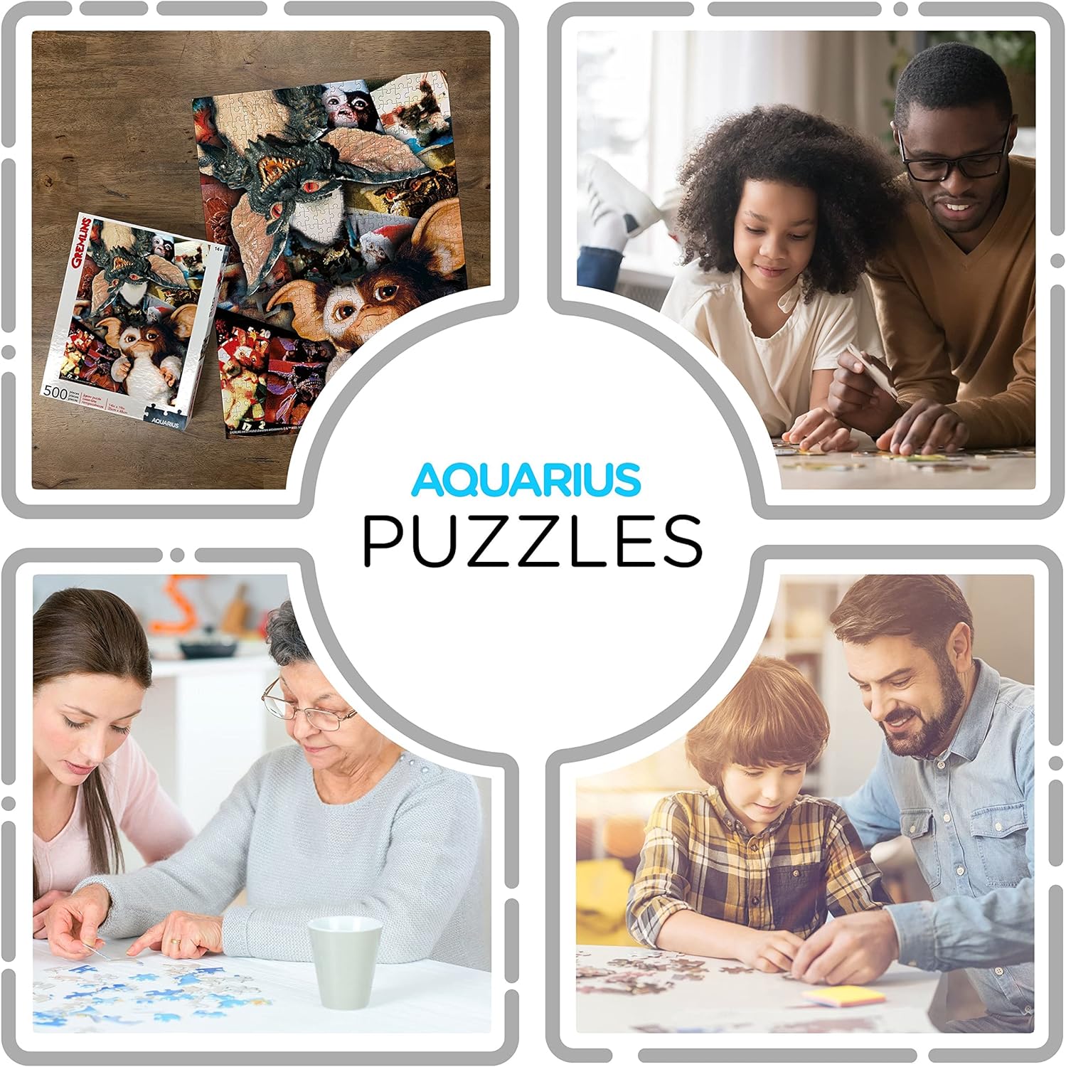 Gremlins 62195 Aquarius Collage 500 pc Puzzle, Multi-Colored