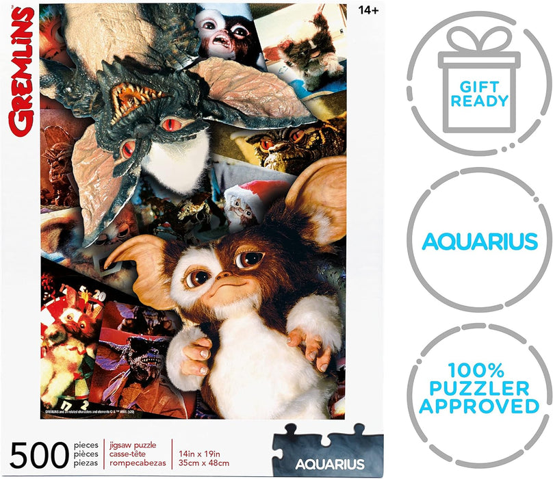 Gremlins 62195 Aquarius Collage 500 pc Puzzle, Multi-Colored