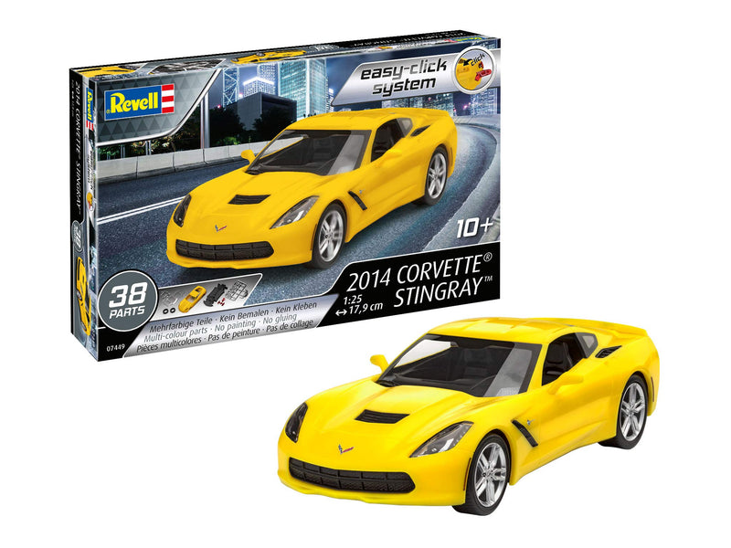 Revell-2014 Stingray, Escala 1:25 Corvette Kit de Modelos de plástico, Multicolor, 1/25 (Revell 07449 7449