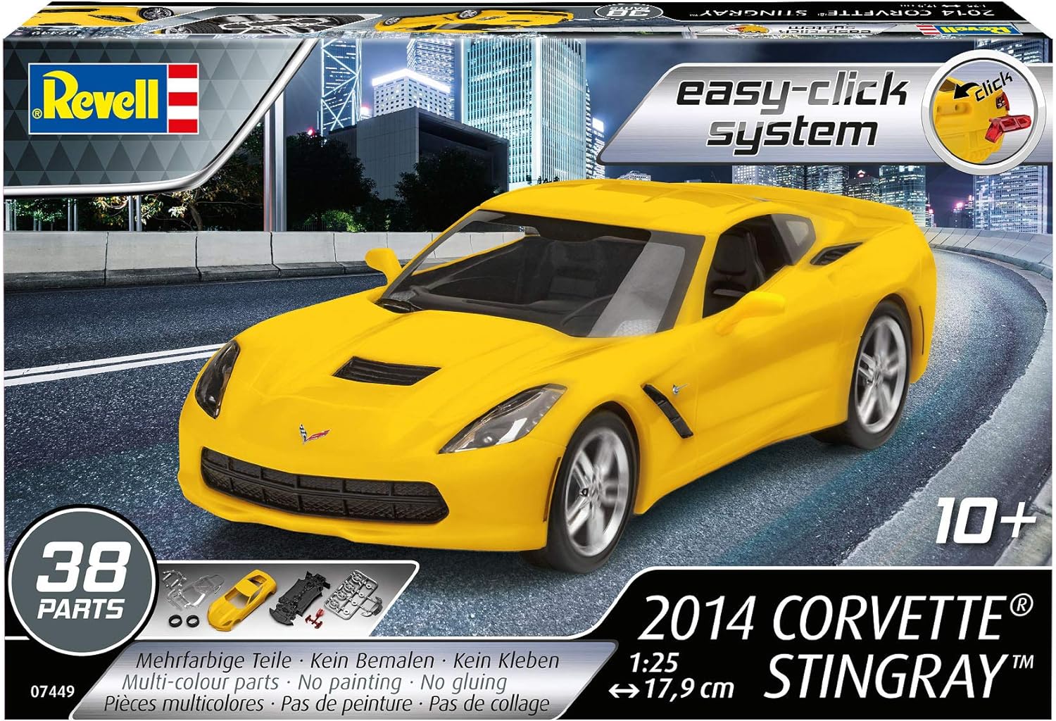 Revell-2014 Stingray, Escala 1:25 Corvette Kit de Modelos de plástico, Multicolor, 1/25 (Revell 07449 7449
