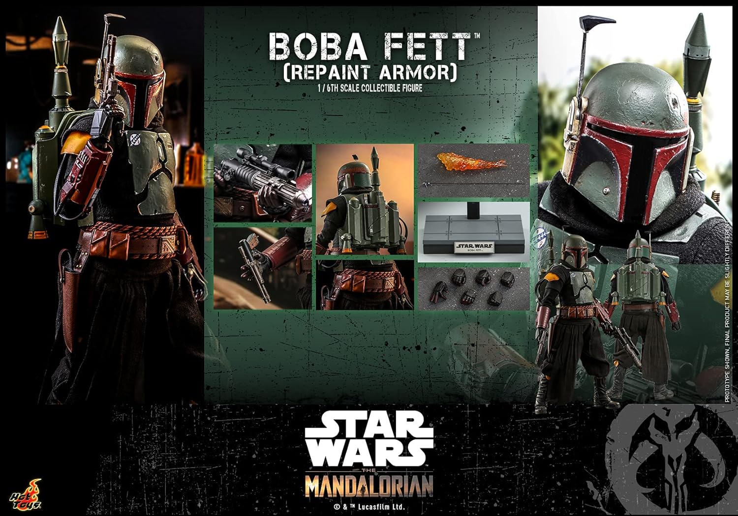 Hot Toys 1:6 Boba Fett Repaint Armour - The Mandalorian, Green