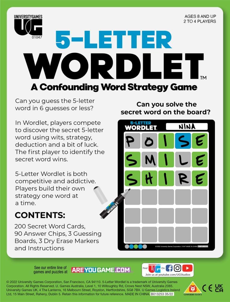 University Games Wordlet Game