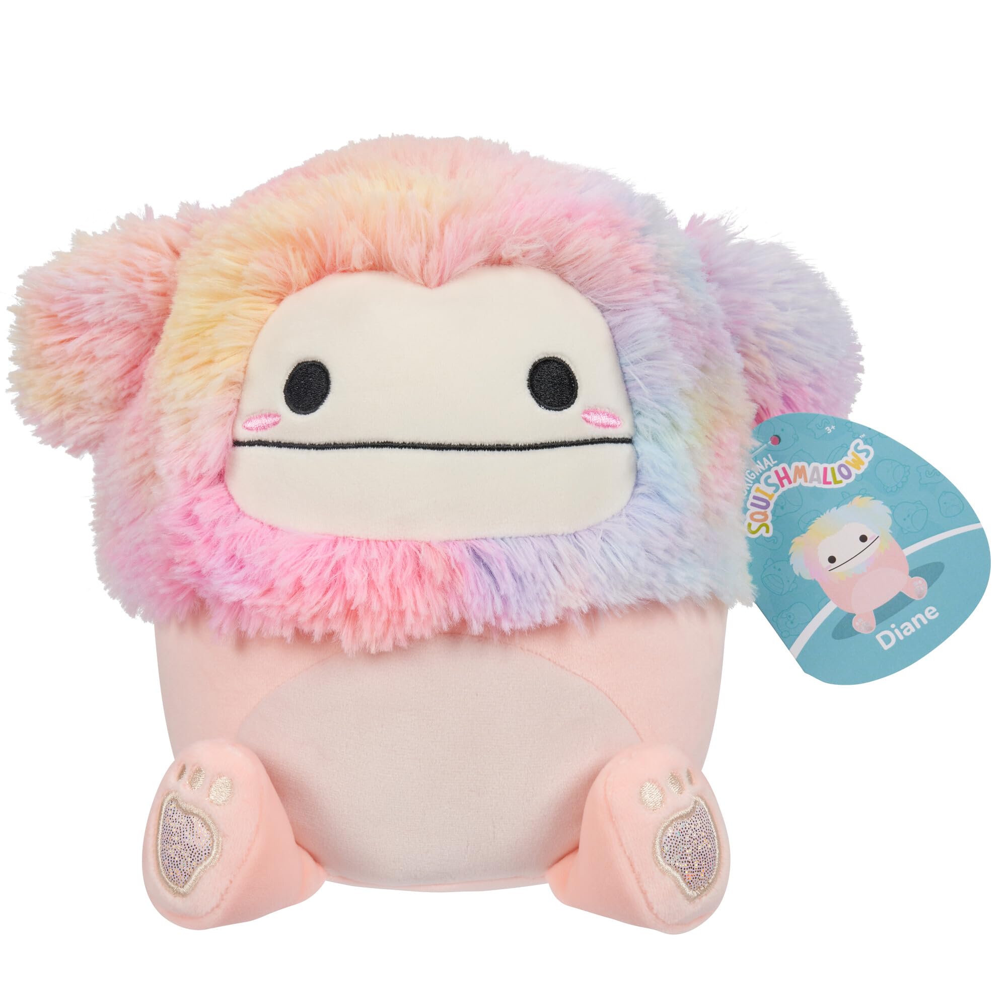 Squishmallows SQCR05371 - Peluche ufficiale Jazwares Diane di Bigfoot, 19 cm, morbido peluche Diane Il Pesca Bigfoot