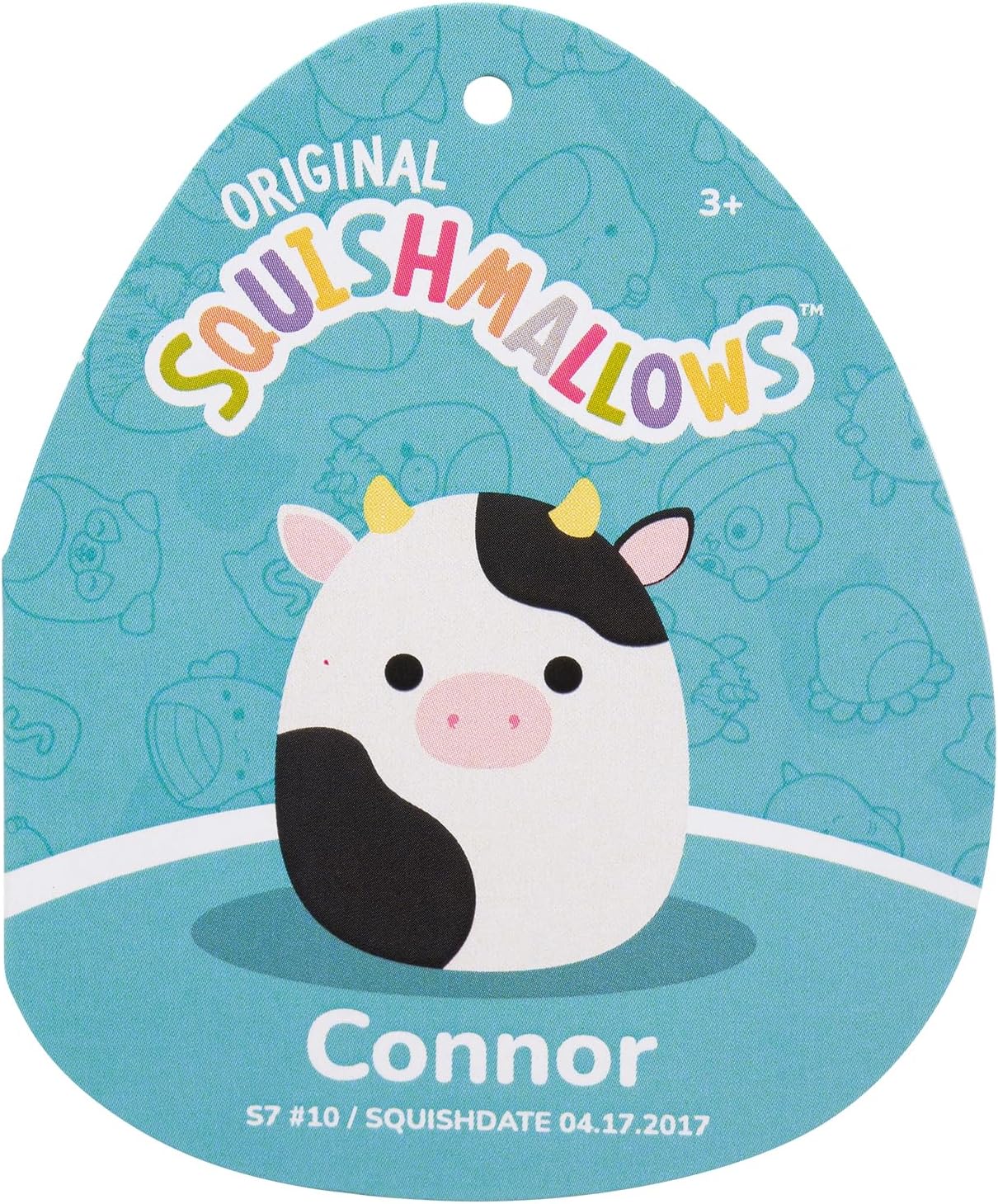 Squishmallows SQCR05373 7.5-Inch-Connor The Black and White Cow, Multicolour
